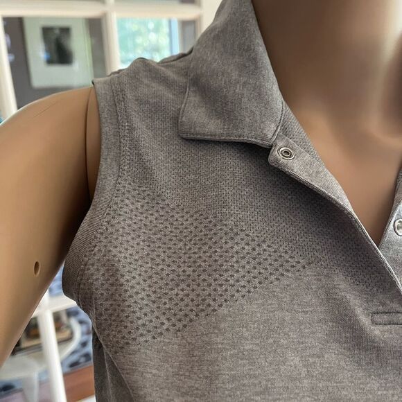 Slazenger Gray Moisture Wick Cooling Sleeveless Golf Shirt Polo sz S - Picture 2 of 7